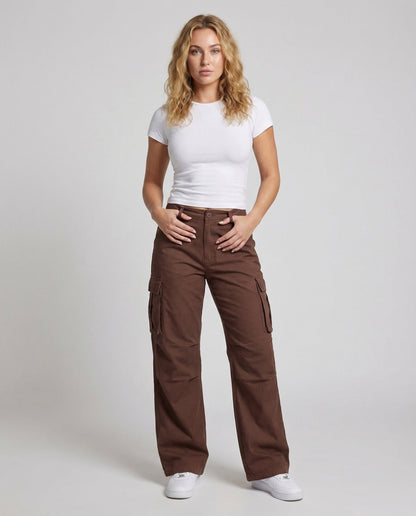 Pantaloni Cargo Donna Taglio Palazzo Extra Larga - Brentozzi