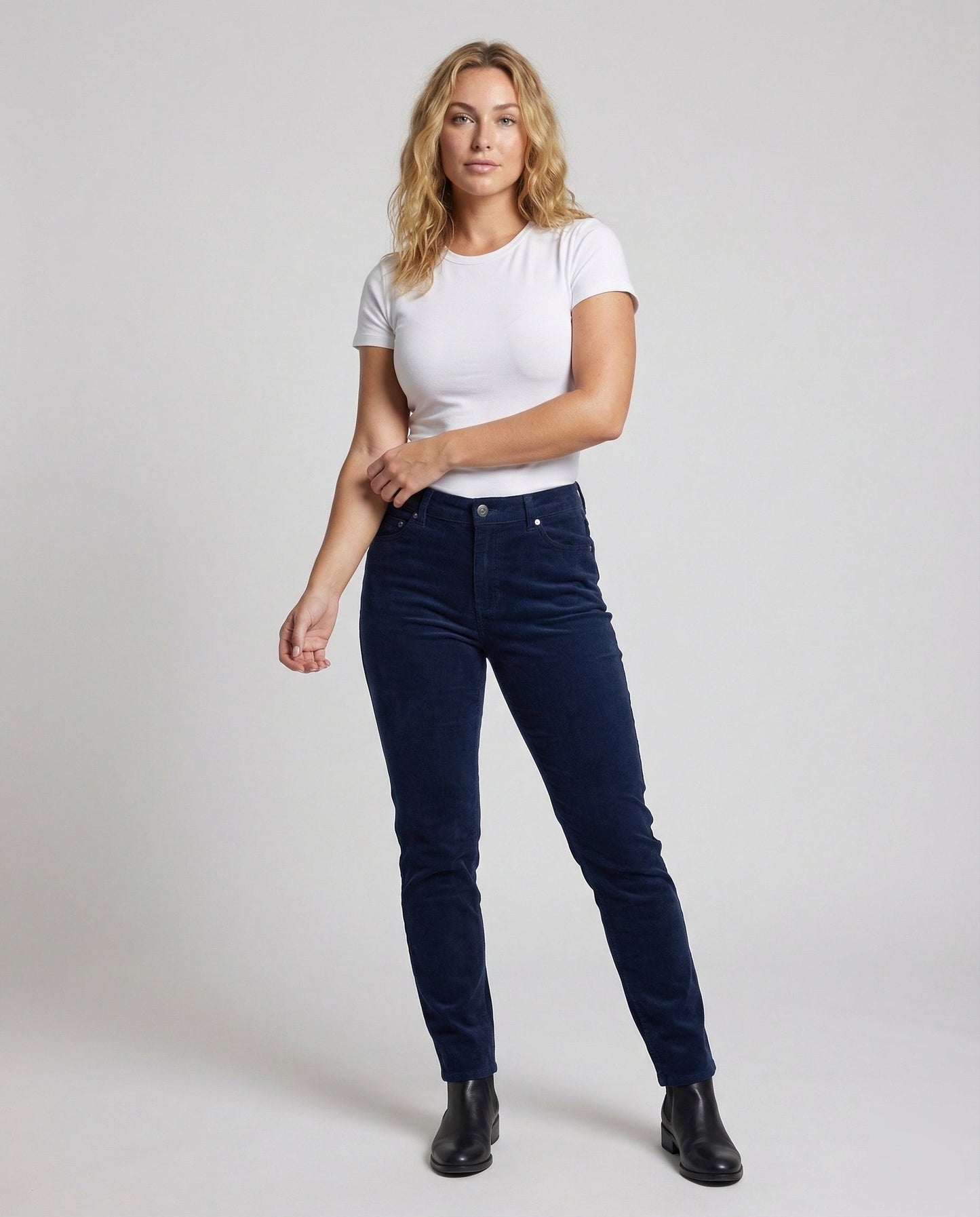 Pantaloni Donna in Velluto Sottile Stile Jeans Slim - Brentozzi