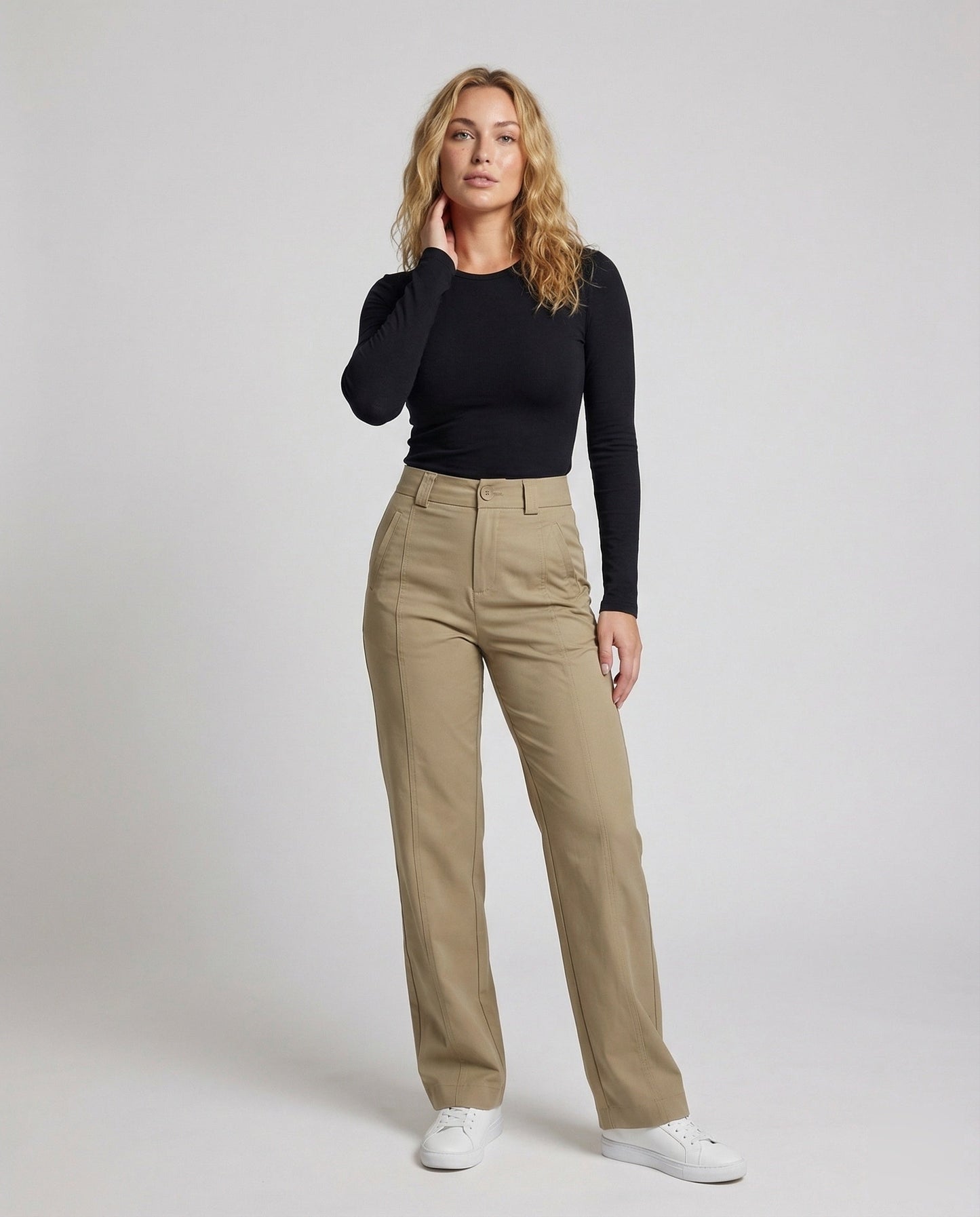 Pantaloni Donna con Piega in Tessuto Comfort Stretch - Brentozzi