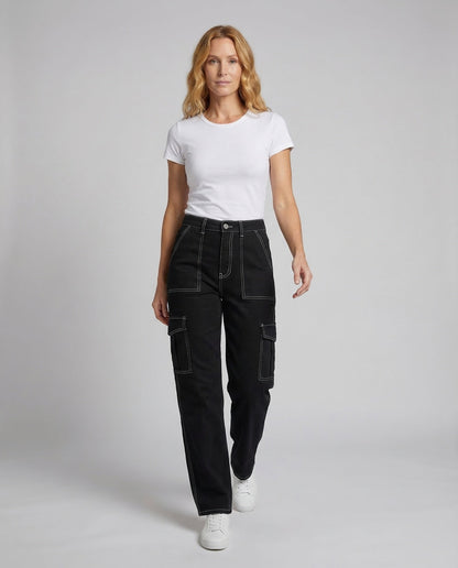 Jeans Donna Utility Cuciture Decorative Visibili - Brentozzi