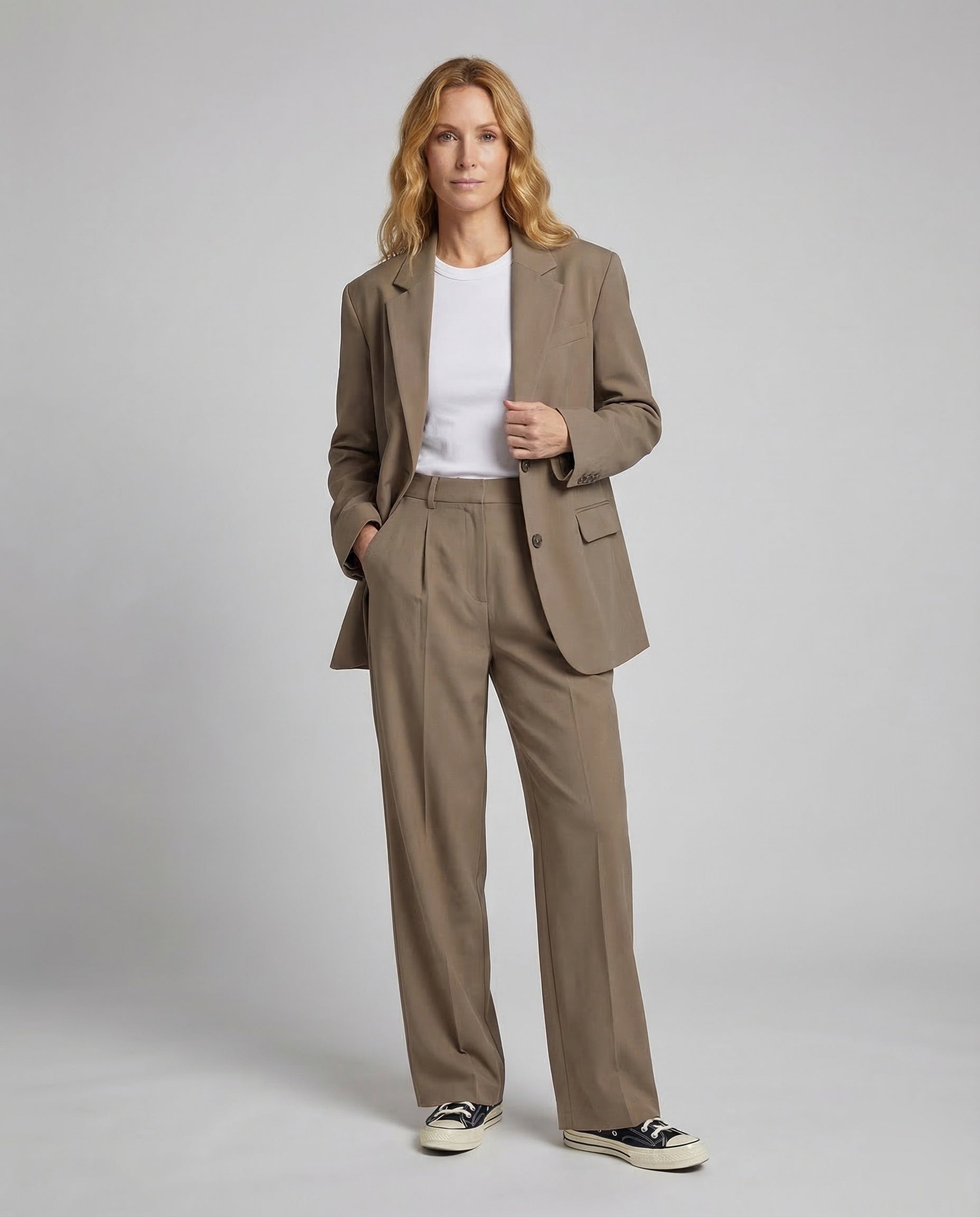 Pantaloni Donna Vita Alta Cucitura Centrale Slim - Brentozzi