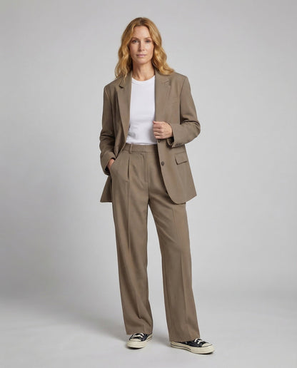 Pantaloni Donna Vita Alta Cucitura Centrale Slim - Brentozzi