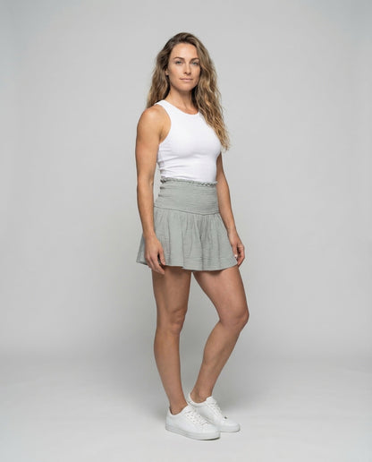 Shorts Donna in Garza di Cotone Vita Ampia Elasticizzata - Brentozzi