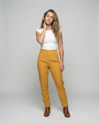Pantaloni Donna Tessuto Slim con Cuciture Sagomate - Brentozzi
