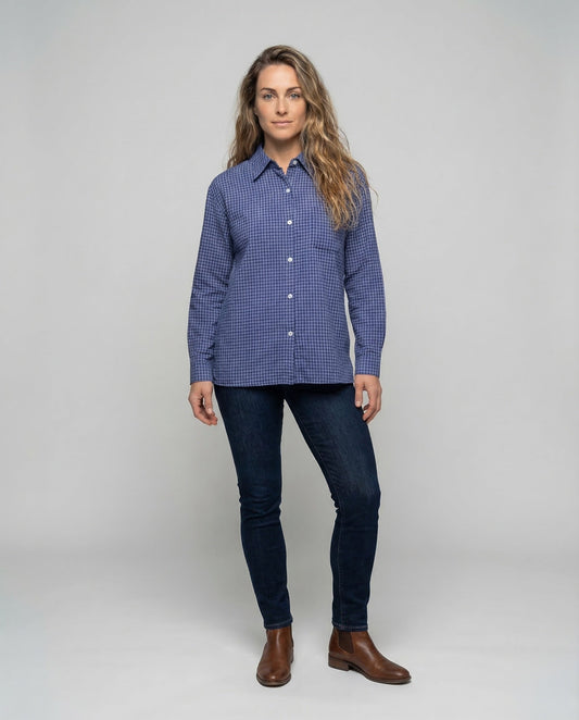 Camicia Donna Fantasia Quadri Taglio Boyfriend - Brentozzi