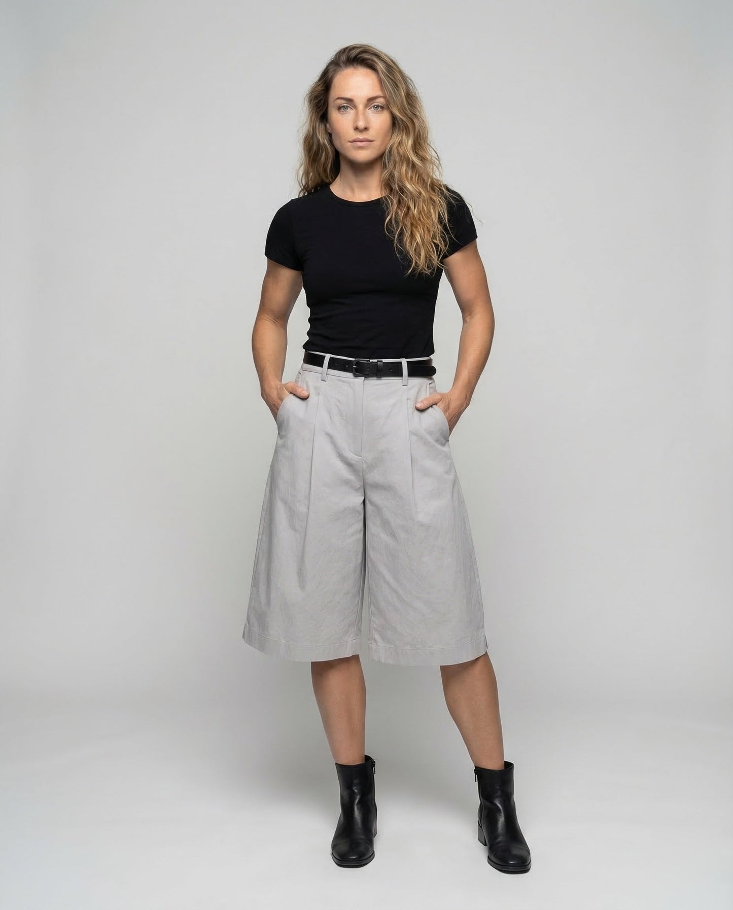 Bermuda Culotte Donna in Twill Leggero Vestibilità Ampia - Brentozzi