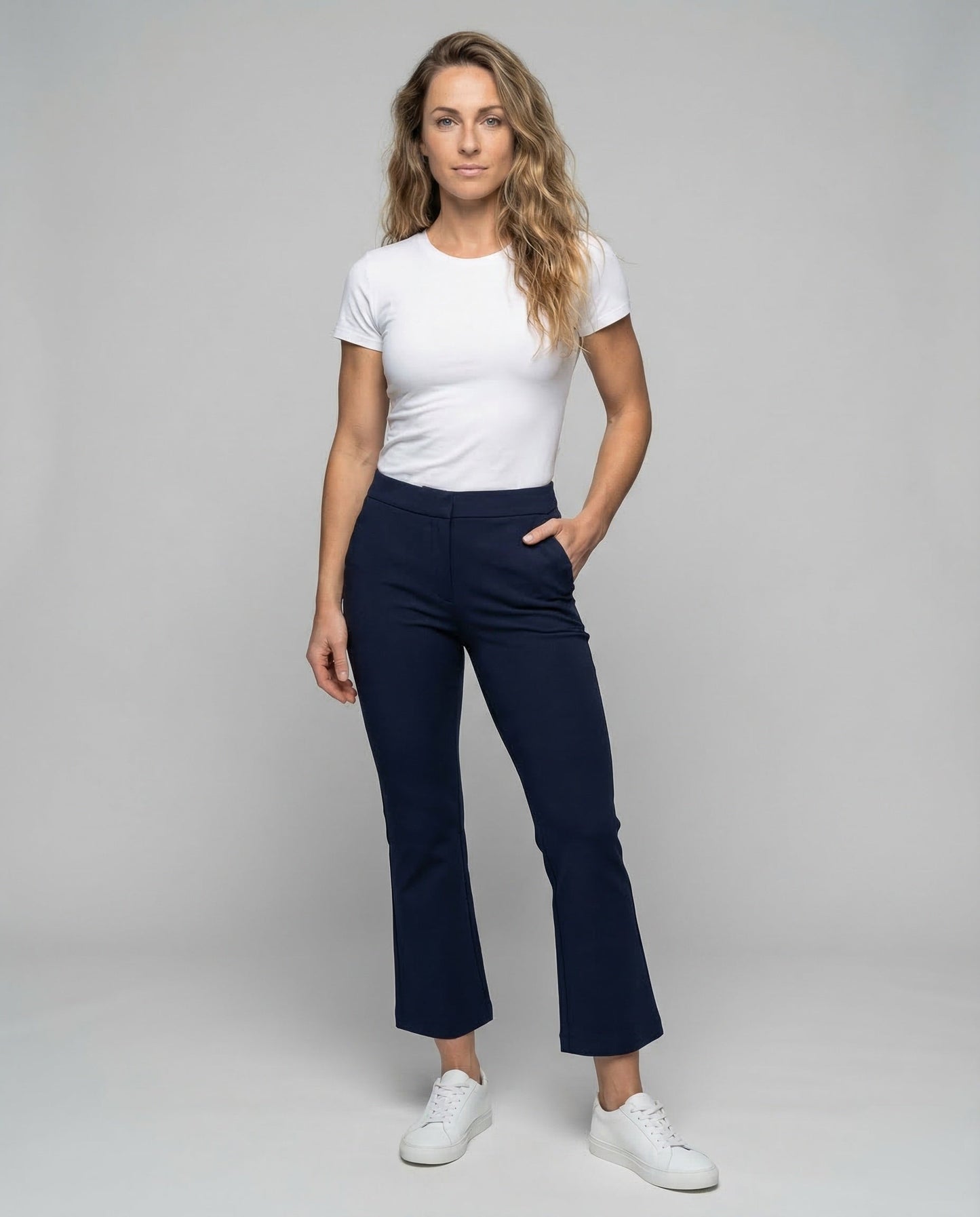 Pantaloni Slim Donna in Jersey Stretch Strutturato Caviglia - Brentozzi