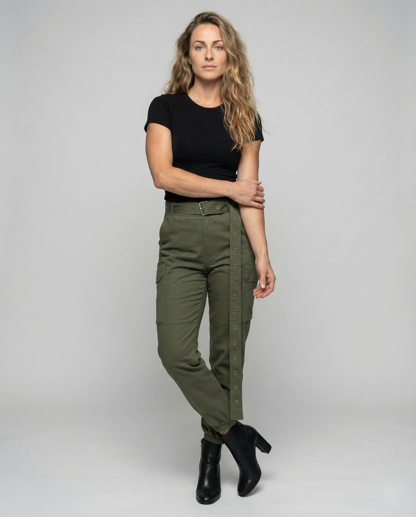 Pantaloni Cargo Donna Tessuto Resistente Taglio Conico Slim - Brentozzi