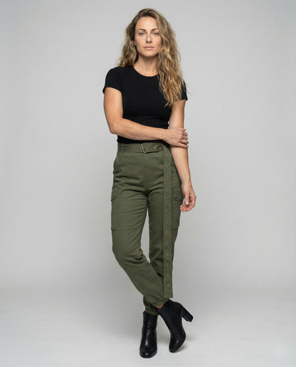 Pantaloni Cargo Donna Tessuto Resistente Taglio Conico Slim - Brentozzi