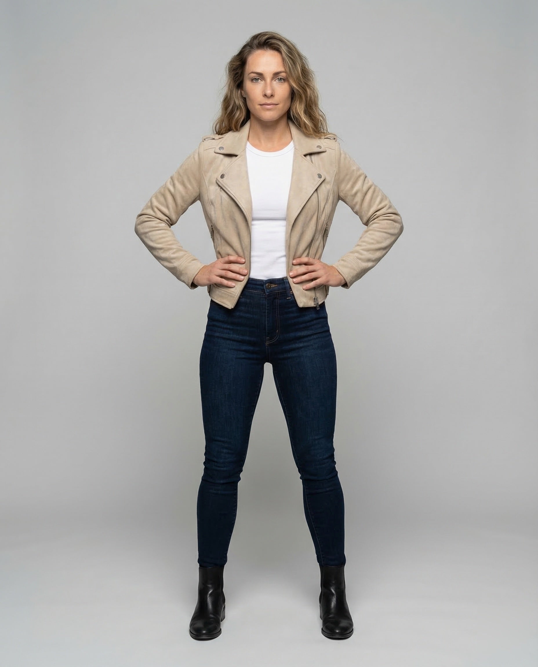 Giacca Biker Donna con Cappuccio e Chiusura Asimmetrica - Brentozzi