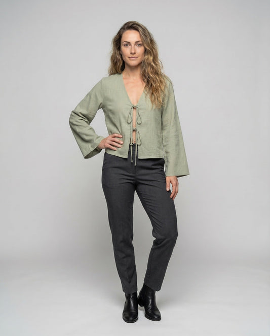 Blusa Donna Taglio Corto Doppio Nodo Frontale - Brentozzi