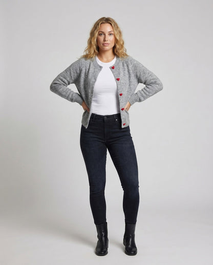 Cardigan Donna in Misto Mohair Bottoni a Cuore - Brentozzi