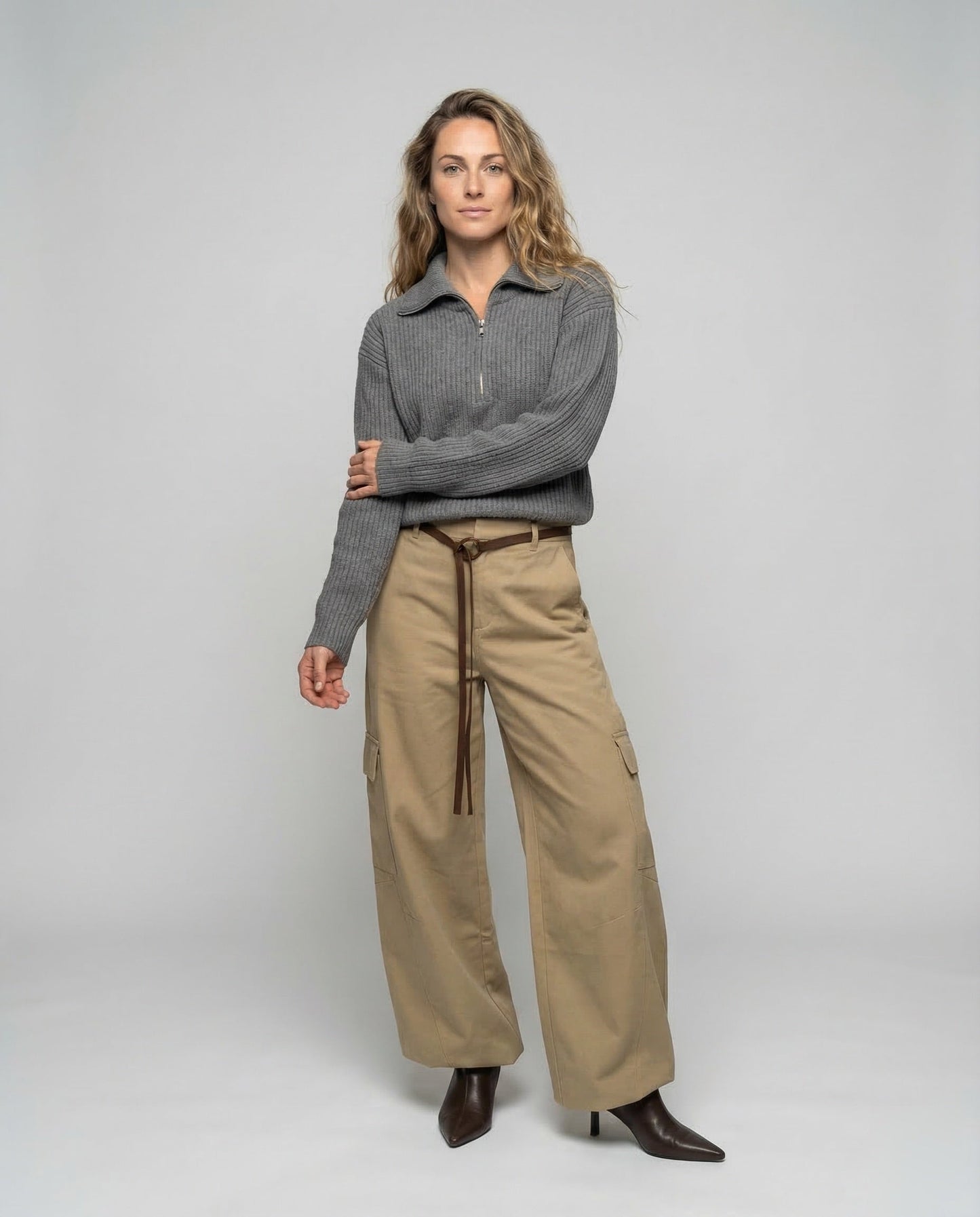 Pantaloni Cargo Donna Stile Workwear Cordino in Vita - Brentozzi