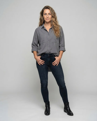 Maglia Lunga Donna Struttura Arricciata Orlo Posteriore Allungato - Brentozzi