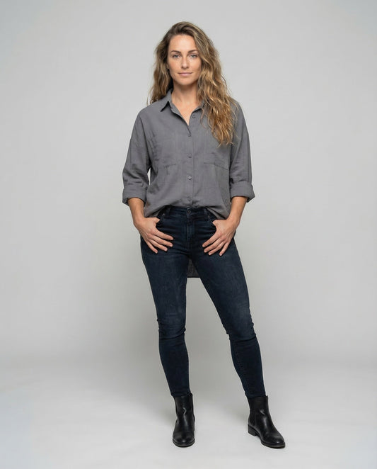 Maglia Lunga Donna Struttura Arricciata Orlo Posteriore Allungato - Brentozzi