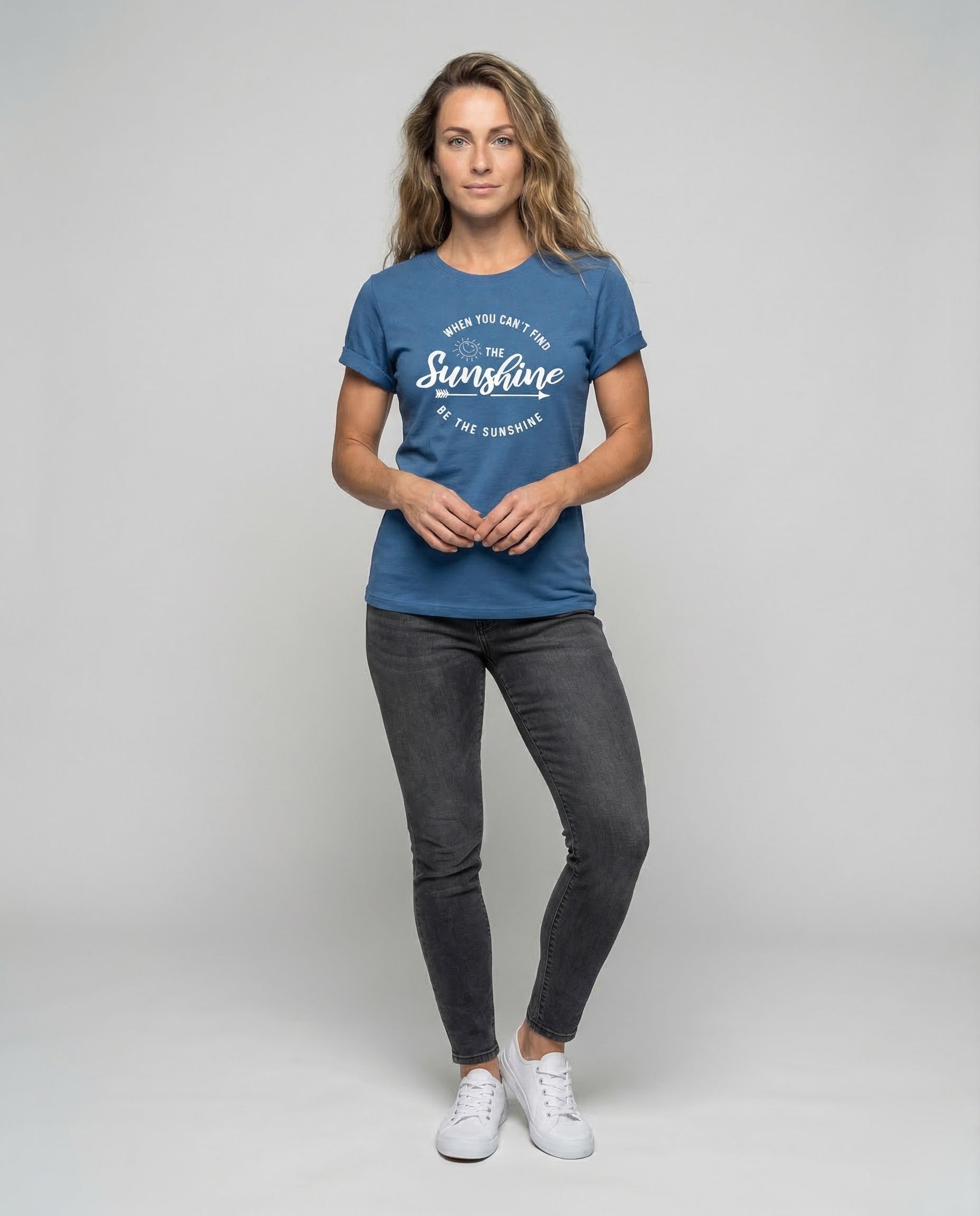 T-shirt Donna Manica Corta Orlo Annodato Stampa Frontale - Brentozzi