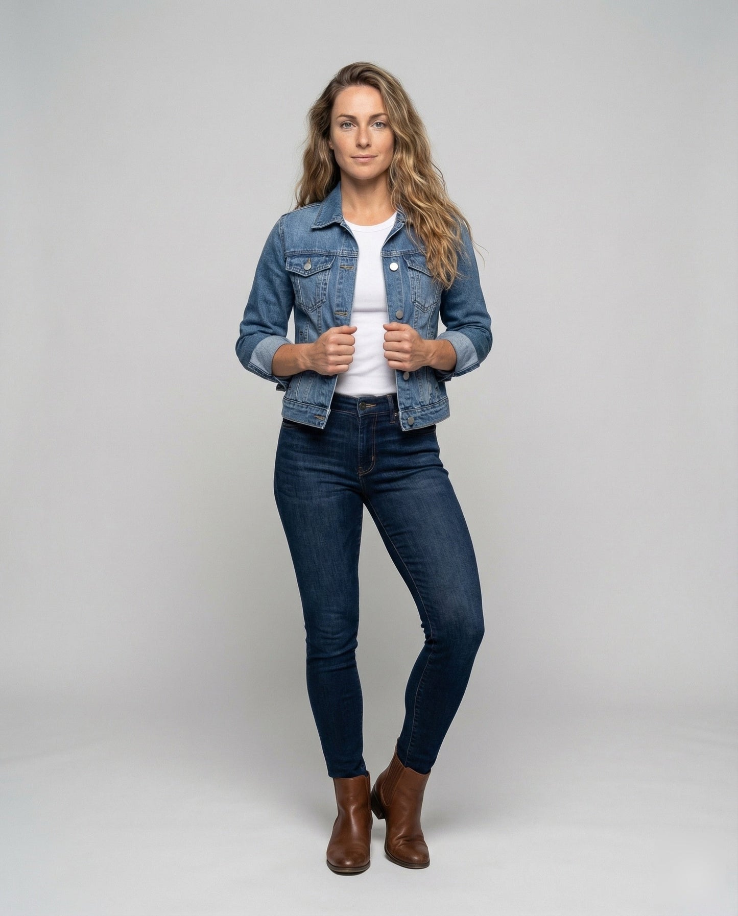 Giacca Denim Donna Manica Tre Quarti Regular - Brentozzi