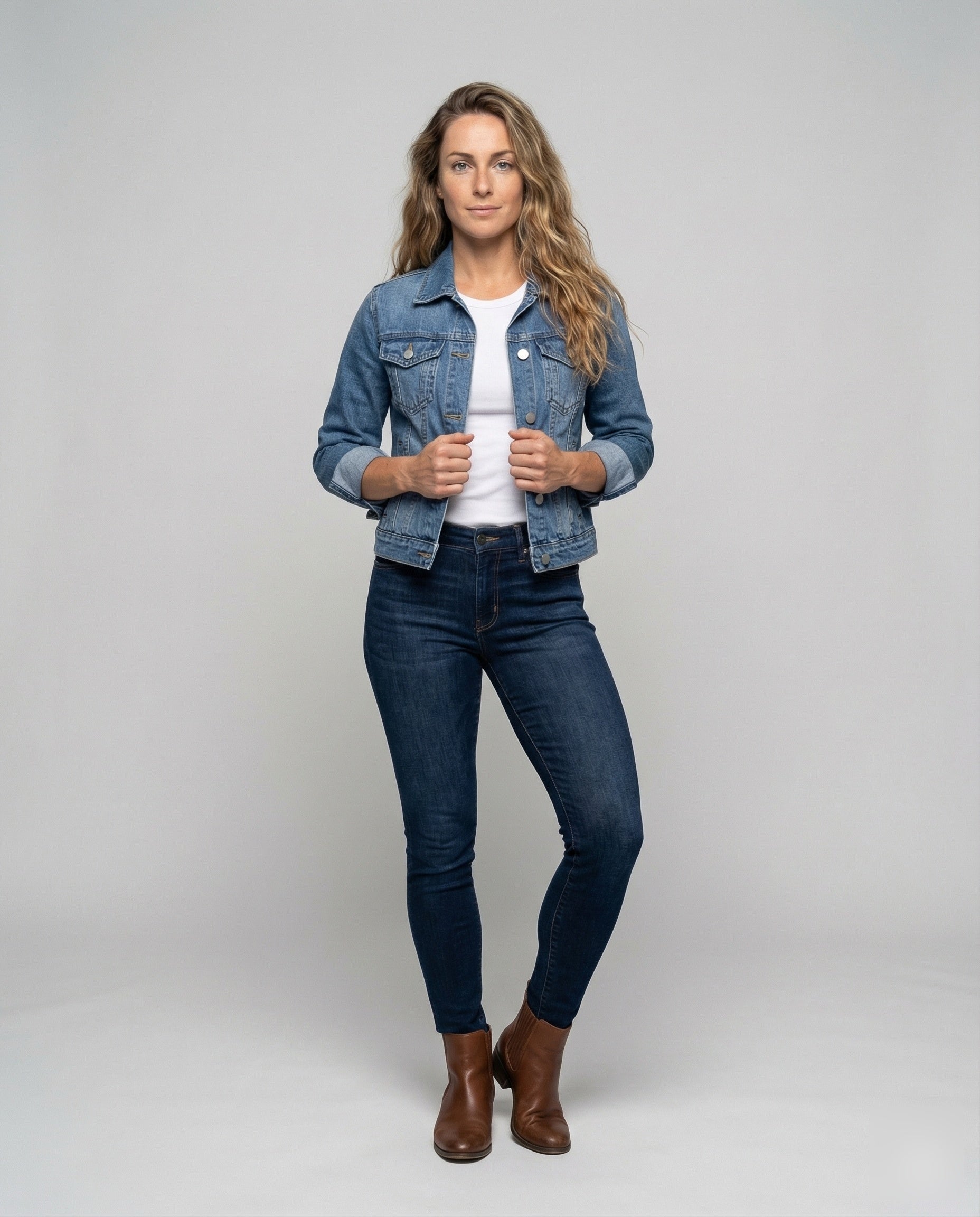 Giacca Denim Donna Manica Tre Quarti Regular - Brentozzi