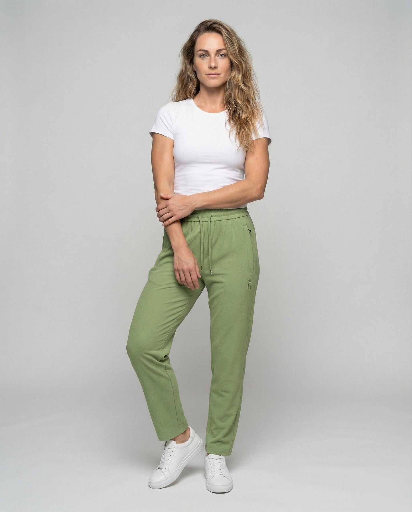 Pantaloni Donna Lounge Tessuto Strutturato Taglio Dritto - Brentozzi
