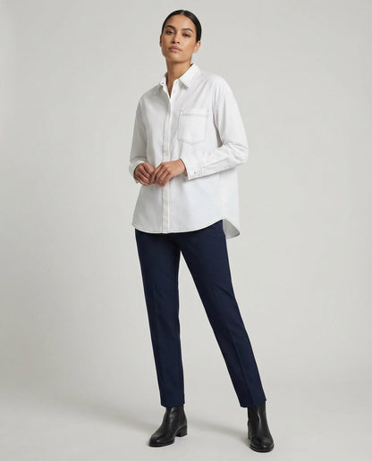 Camicia Donna con Cuciture Decorative Contrasto - Brentozzi