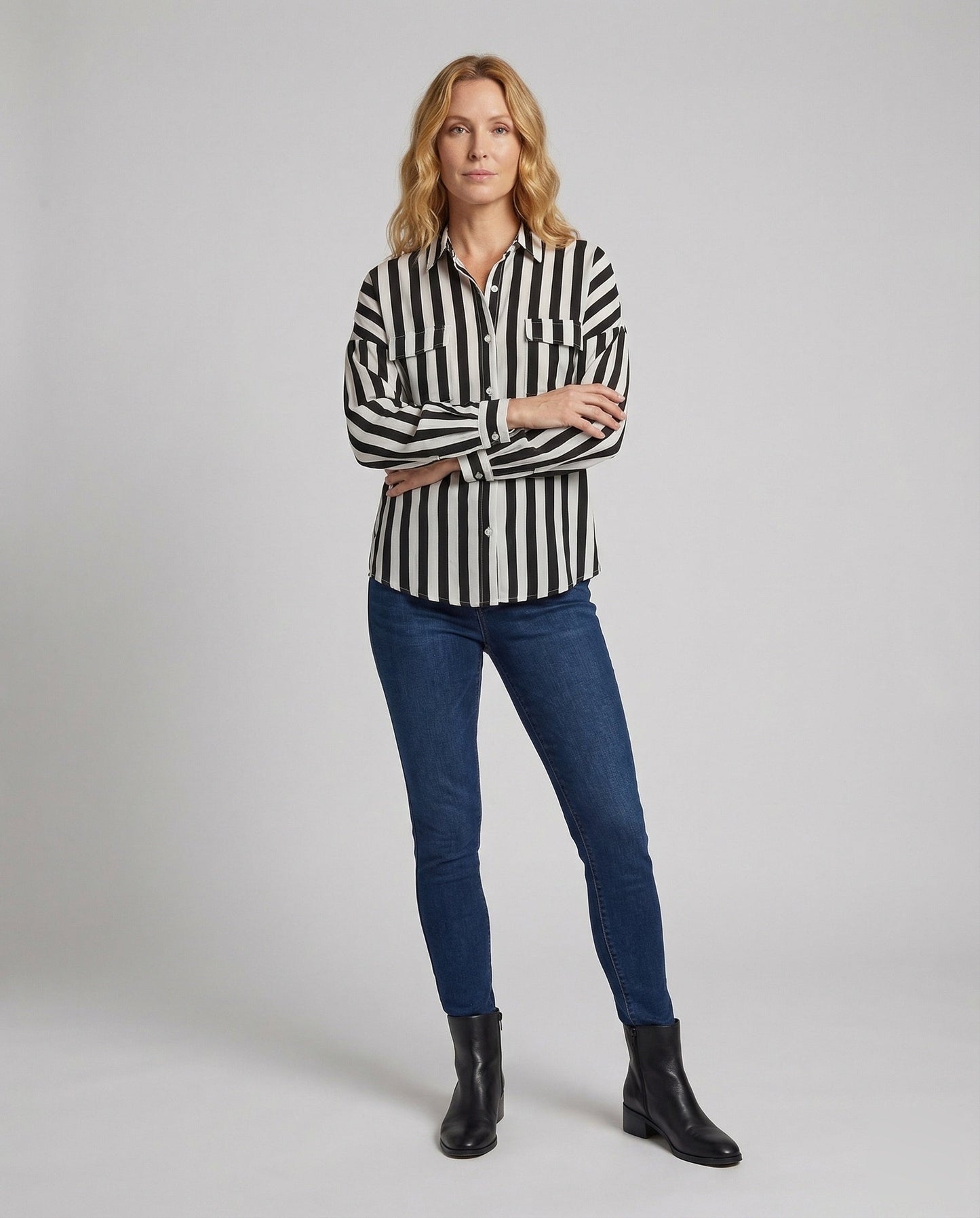 Camicia Donna a Righe Manica a Sbuffo - Brentozzi