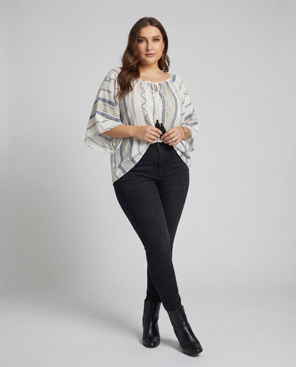 Tunica Boho Donna con Coulisse e Nappine - Brentozzi