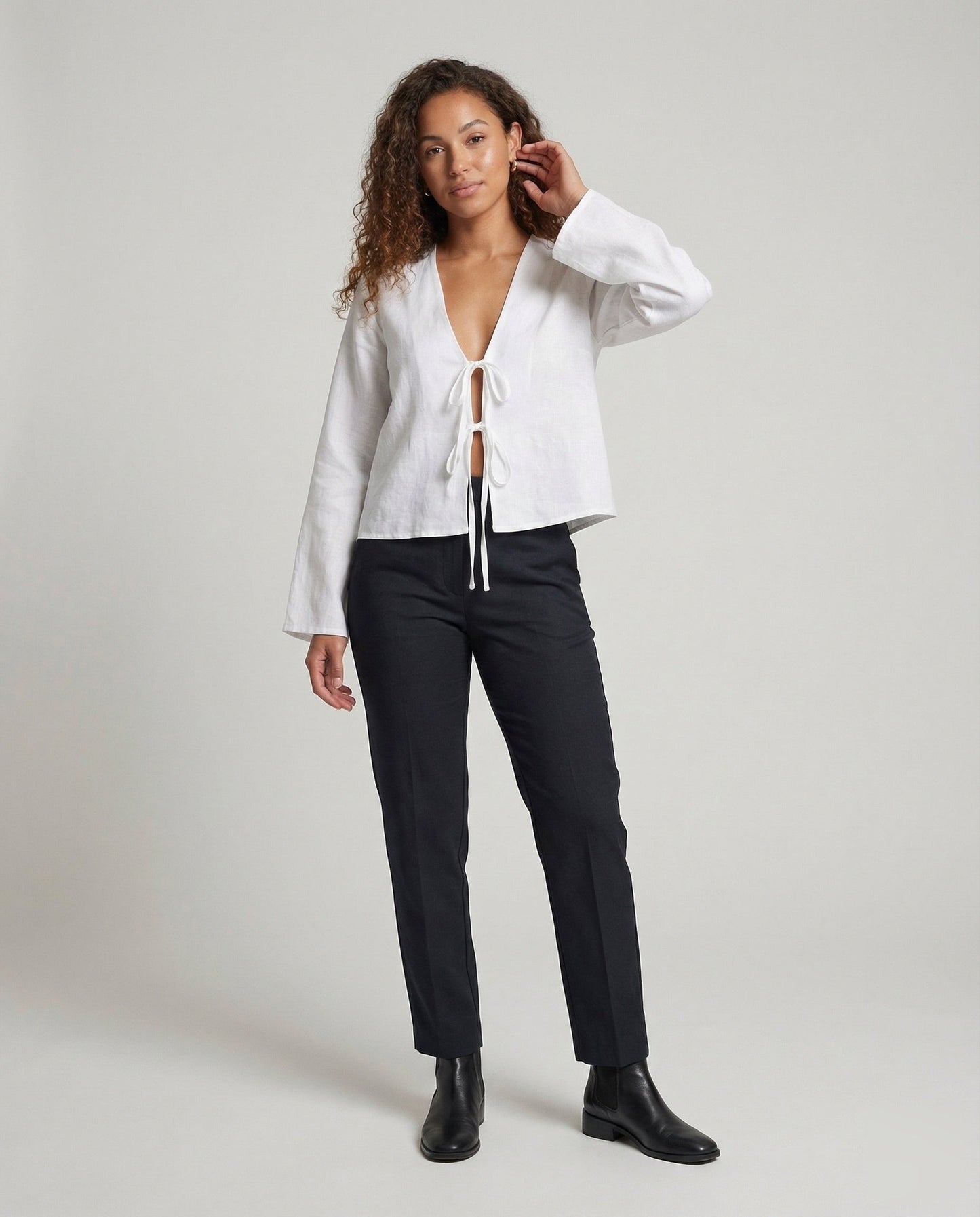 Camicia Donna con Doppio Nodo e Chiusura Frontale - Brentozzi