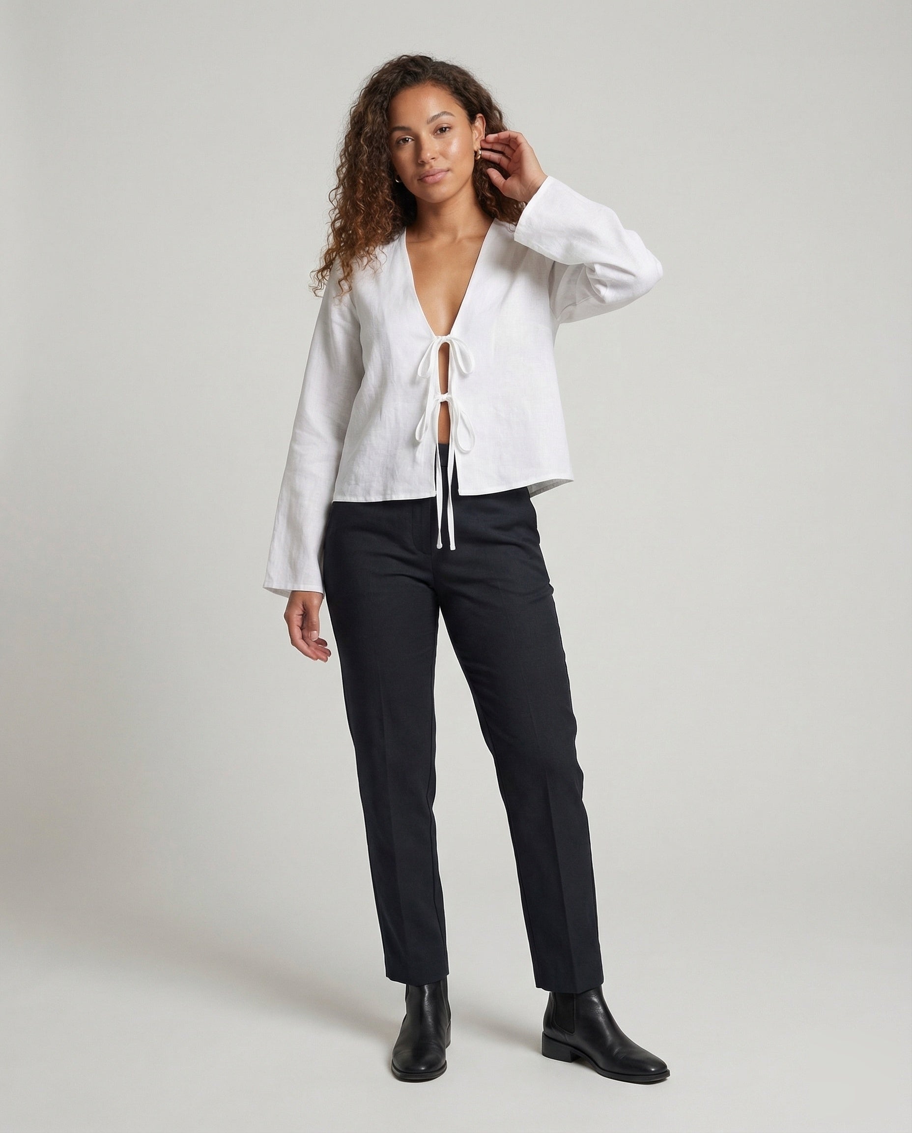 Camicia Donna con Doppio Nodo e Chiusura Frontale - Brentozzi