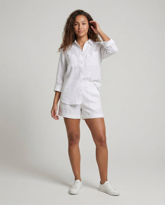 Completo Donna Lino Shorts Vita Alta - Brentozzi