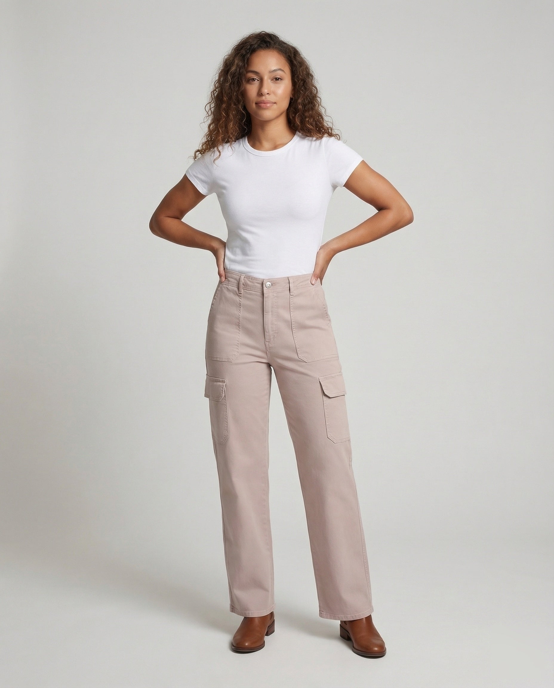 Pantaloni Donna Tessuto Tasche con Patta Ginocchio - Brentozzi