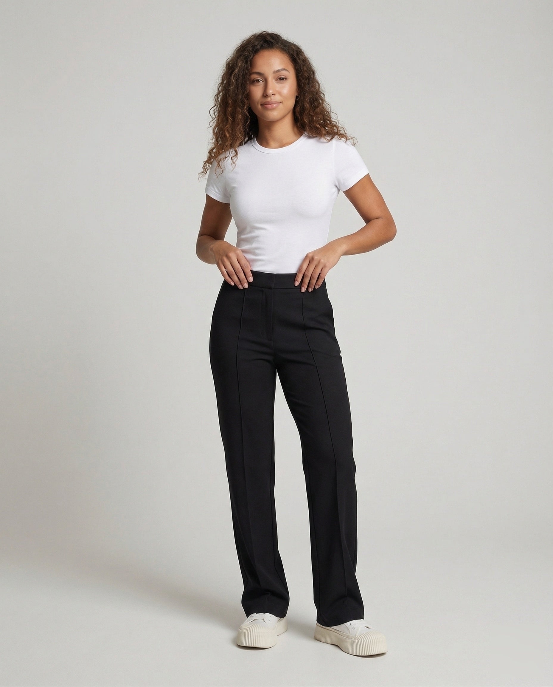 Pantaloni Donna in Crepe Elasticizzato Cucitura Centrale - Brentozzi