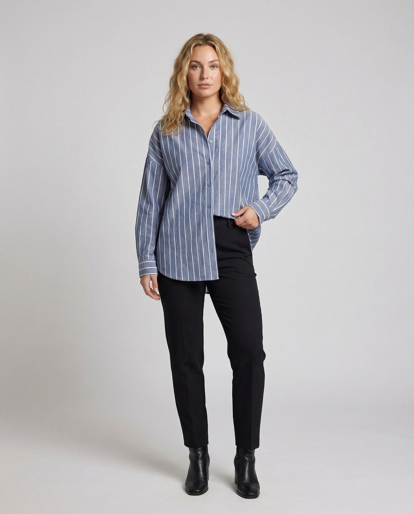 Camicia Oversize Donna Tessuto Leggero Manica Lunga - Brentozzi