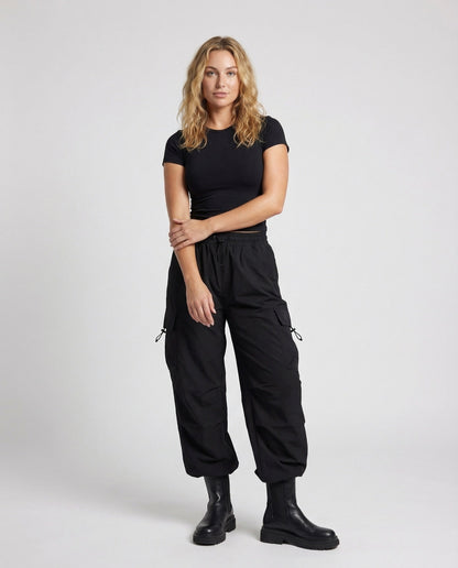 Pantaloni Cargo Donna con Piega e Orlo Regolabile - Brentozzi