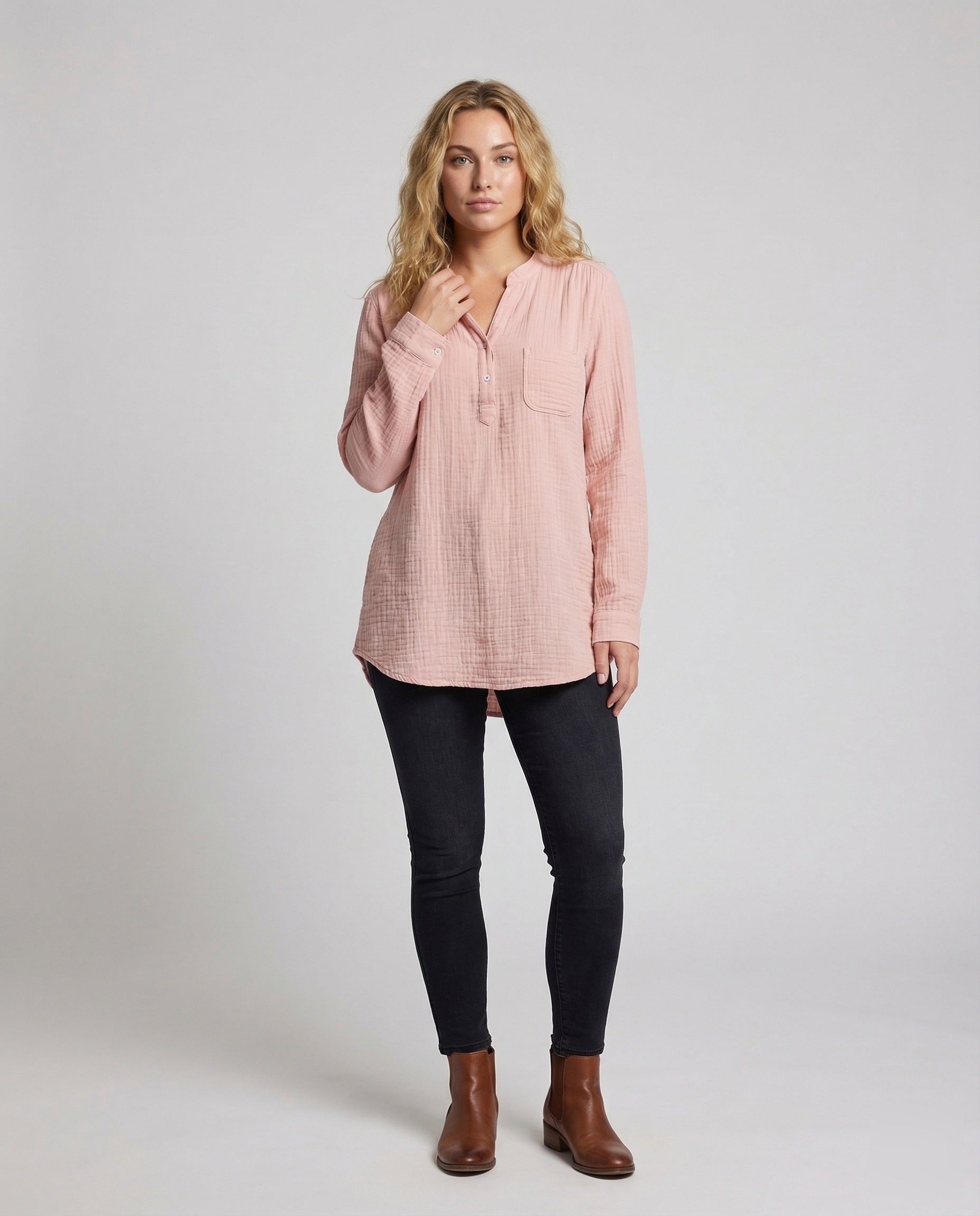 Camicia Oversize Donna con Piega a Sacchetto - Brentozzi