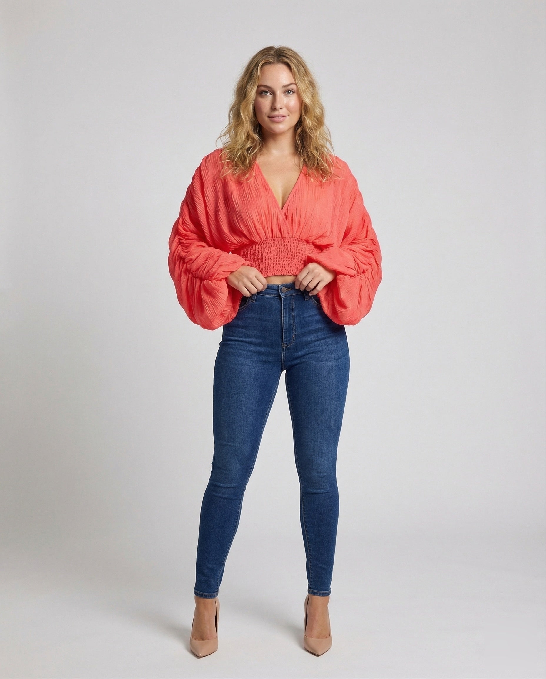 Crop Donna Plissettato Vita Arricciata - Brentozzi