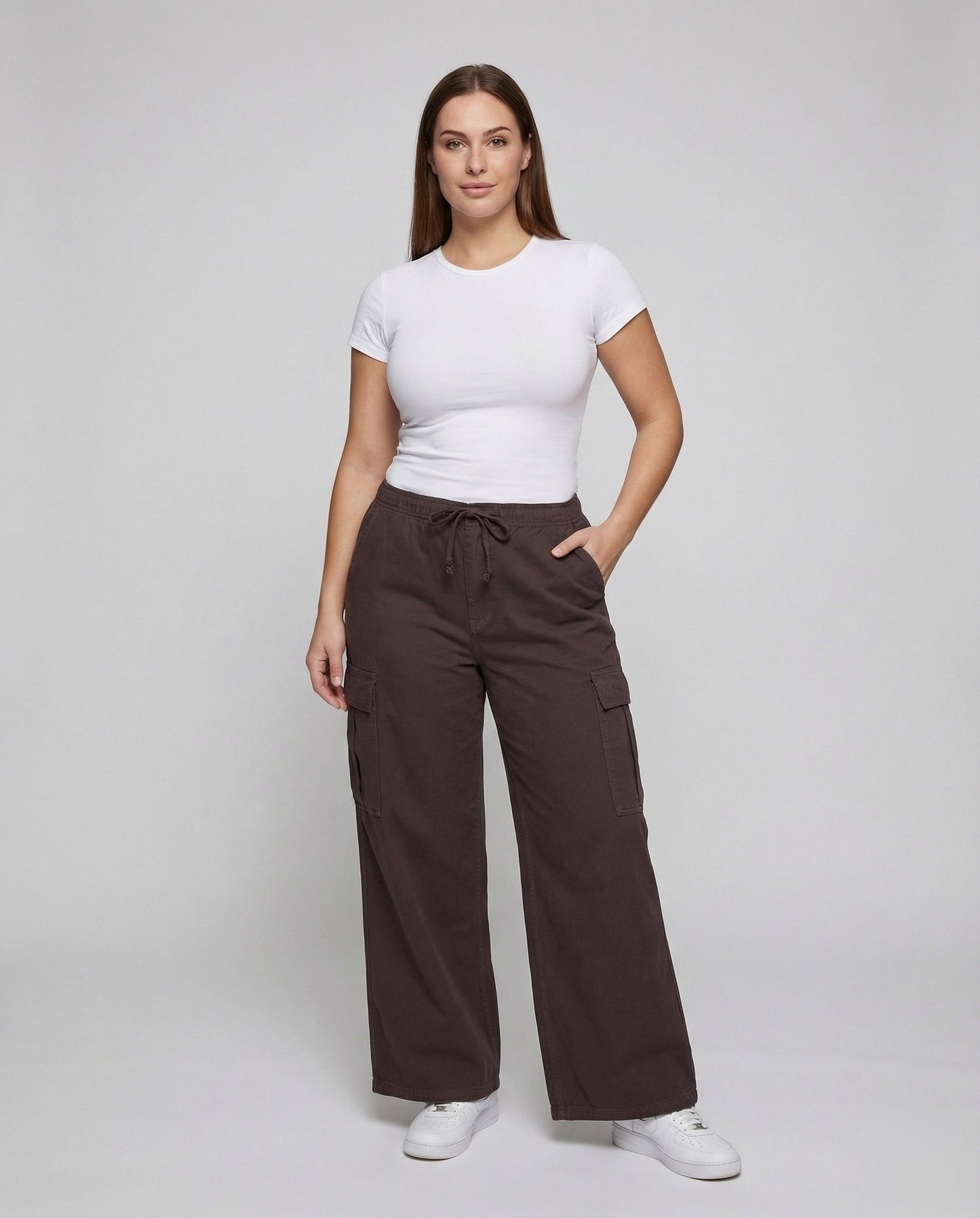 Pantaloni Palazzo Donna Workwear Tasche Applicate - Brentozzi
