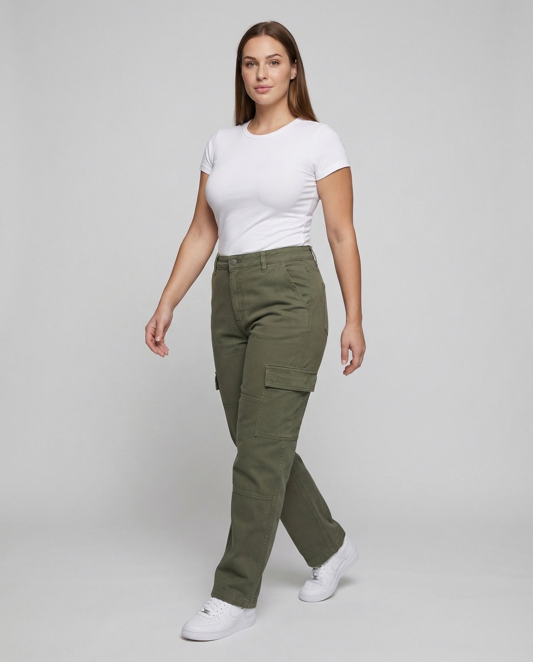 Pantaloni Cargo Donna Canvas con Rinforzo Ginocchia - Brentozzi
