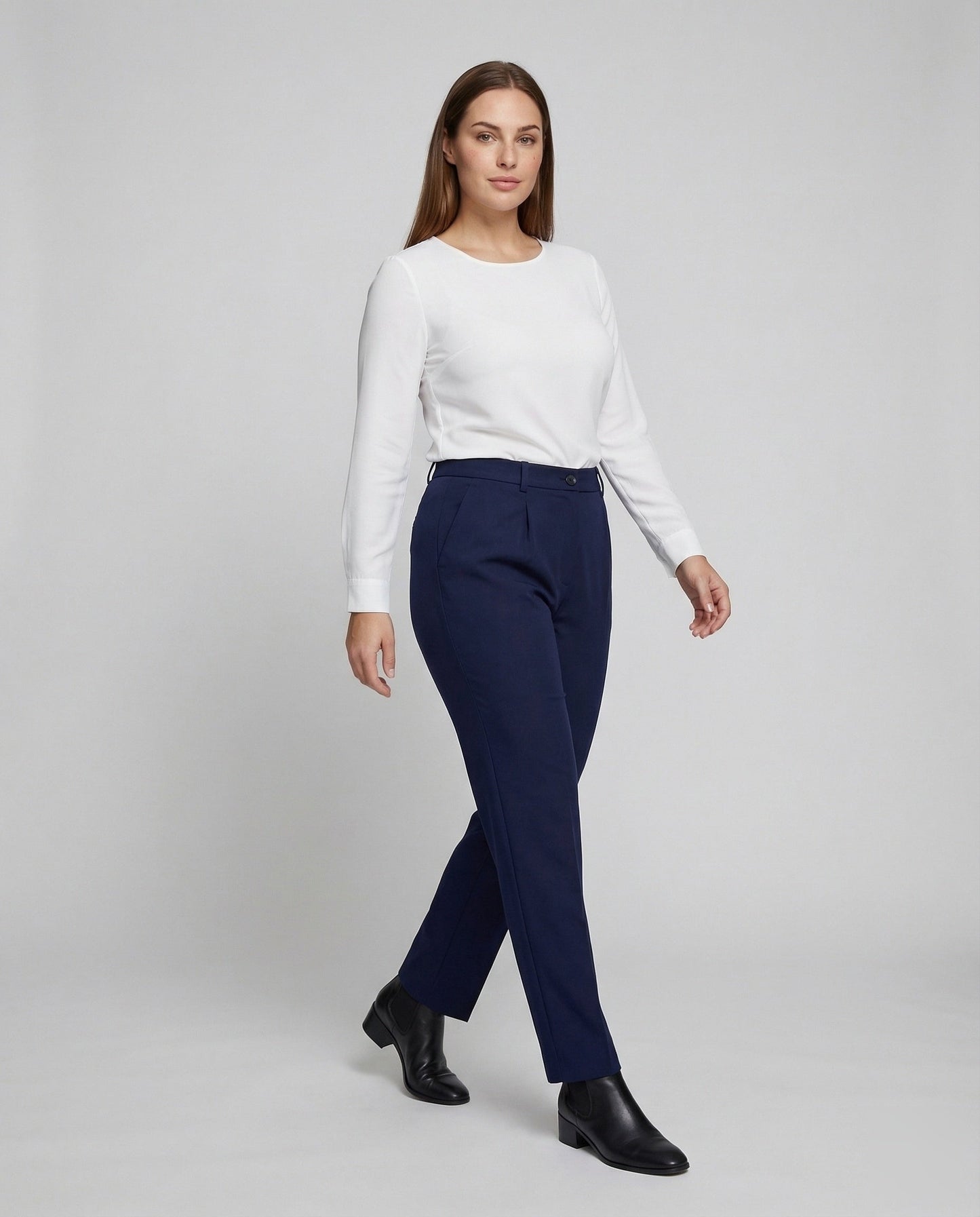 Pantaloni Donna con Piega Vita Elastico Regular Fit - Brentozzi