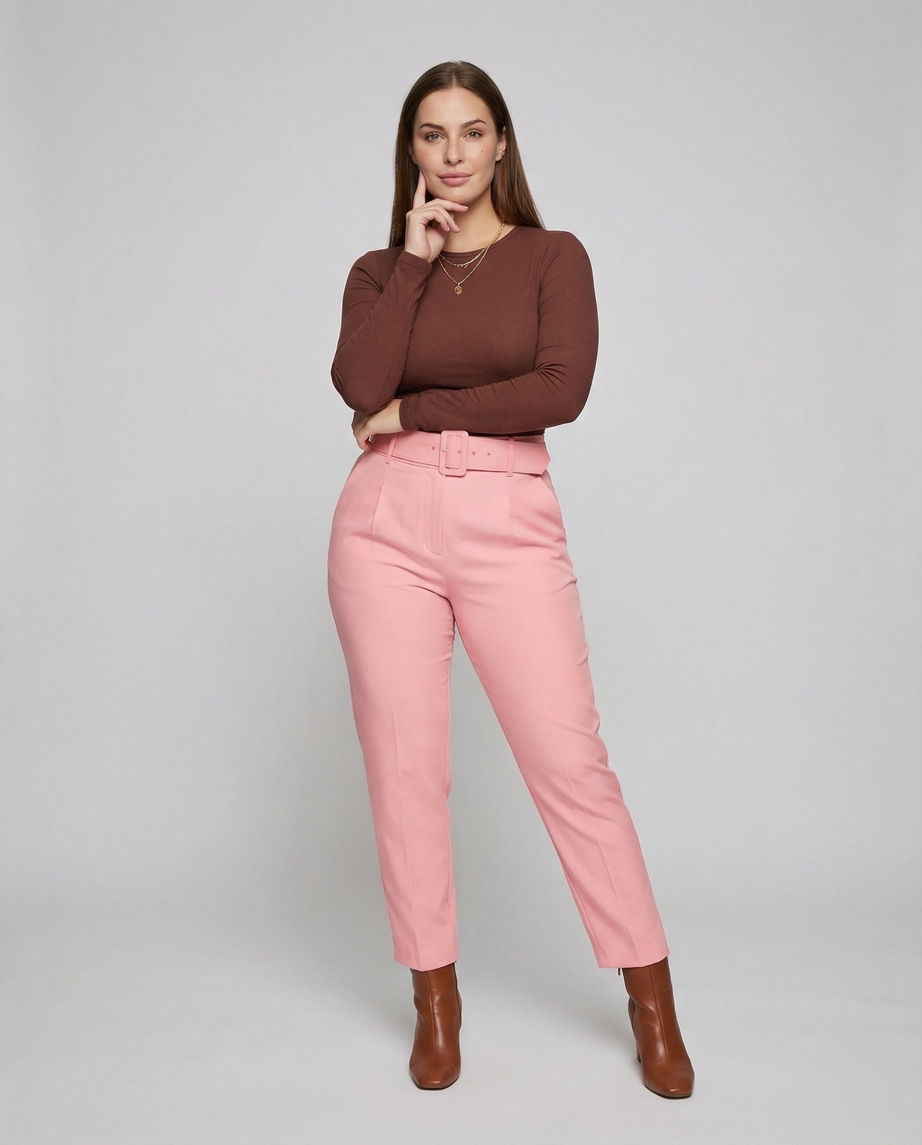Pantaloni Donna con Pinces e Cintura Vita Conica - Brentozzi