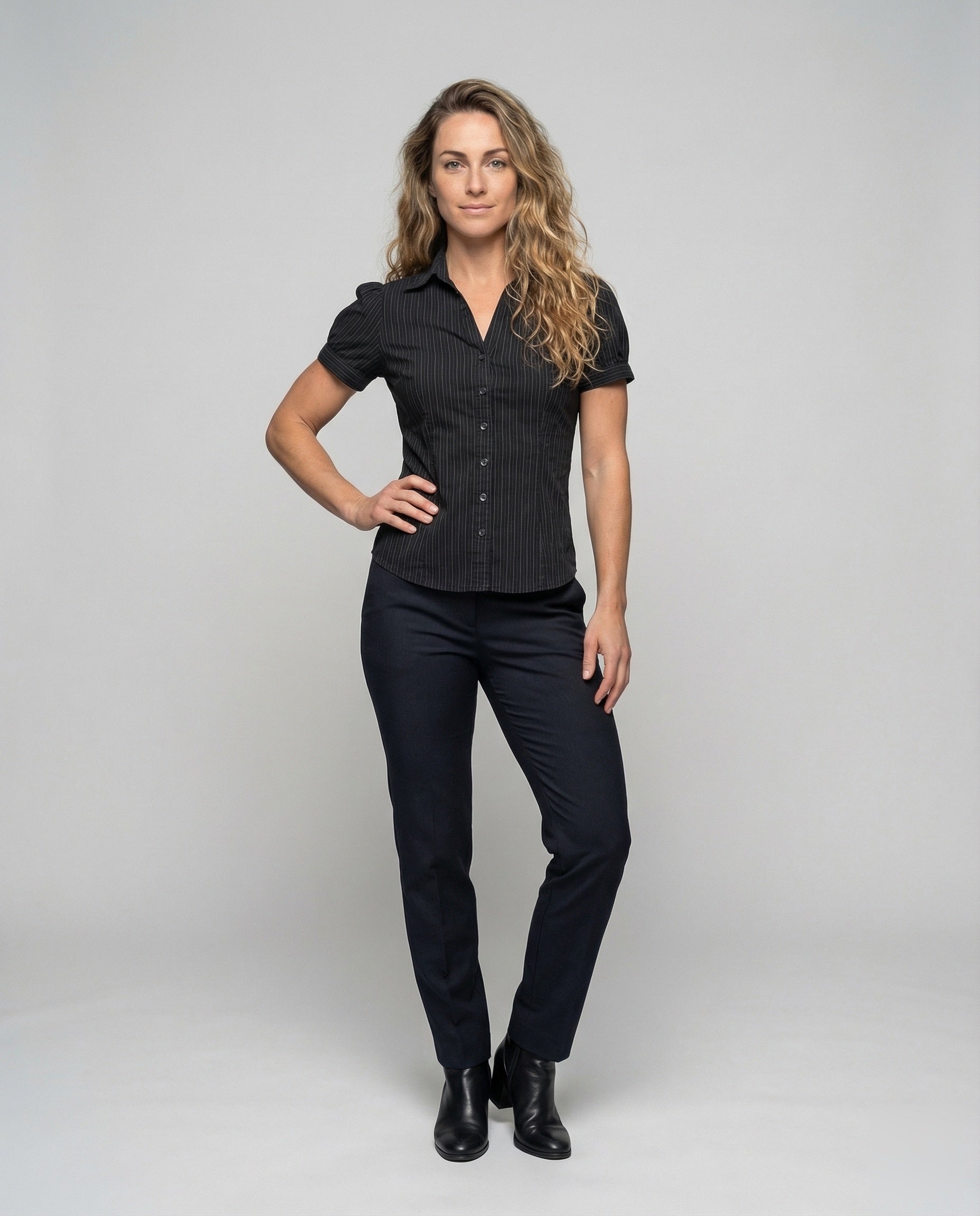 Camicia Donna a Righe con Maniche Risvoltate - Brentozzi