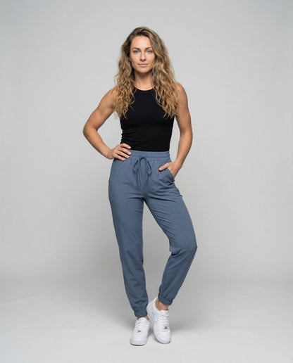 Pantaloni Donna Comfort Righe Elastico in Vita - Brentozzi