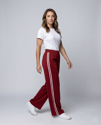 Pantaloni Palazzo Donna con Bande Laterali Taglio Largo - Brentozzi