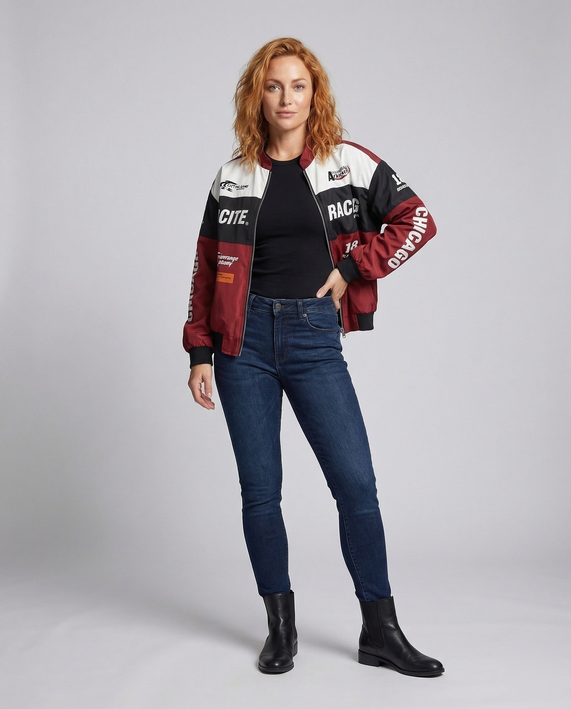 Giacca Bomber Donna Stile Rennsport Collo Alto - Brentozzi