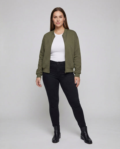 Giacca Bomber Donna in Maglia Strutturata - Brentozzi