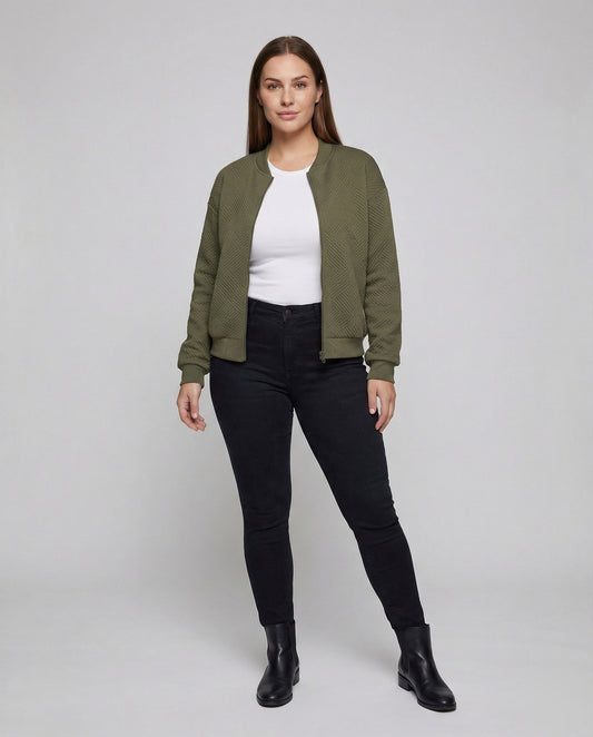 Giacca Bomber Donna in Maglia Strutturata - Brentozzi