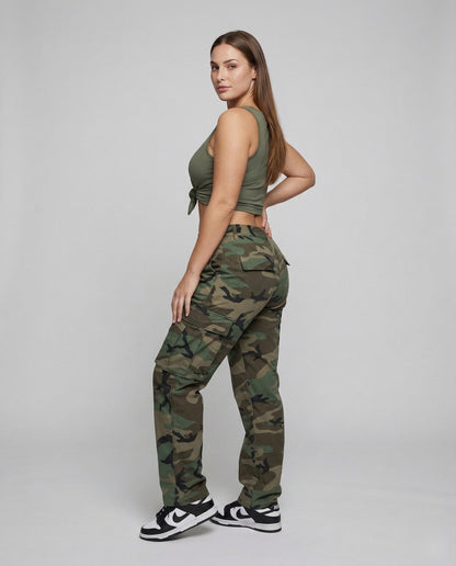 Pantaloni Cargo Donna Vita Alta Fondo Regolabile - Brentozzi