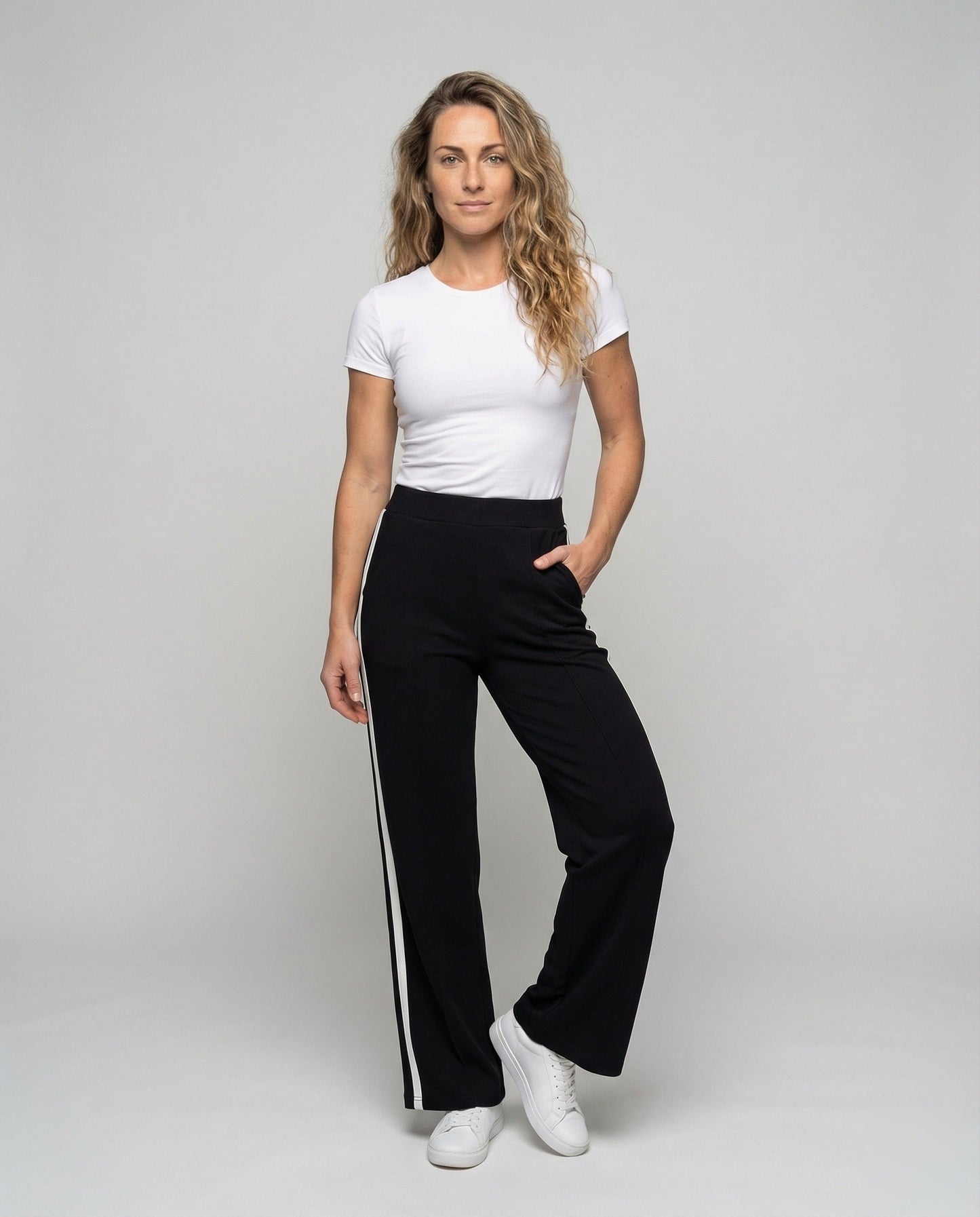 Pantaloni Donna Sportivi con Fascia Laterale Elasticizzati - Brentozzi