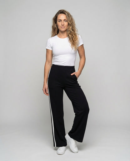 Pantaloni Donna Sportivi con Fascia Laterale Elasticizzati - Brentozzi