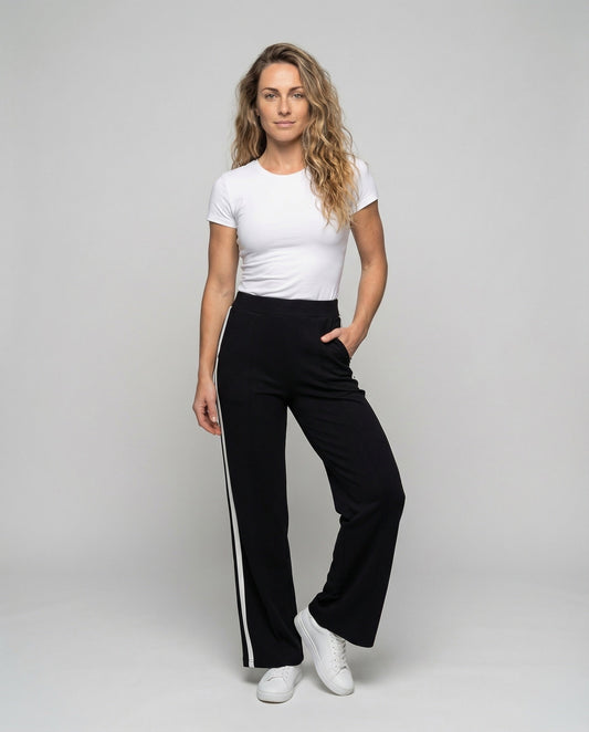 Pantaloni Donna Sportivi con Fascia Laterale Elasticizzati - Brentozzi