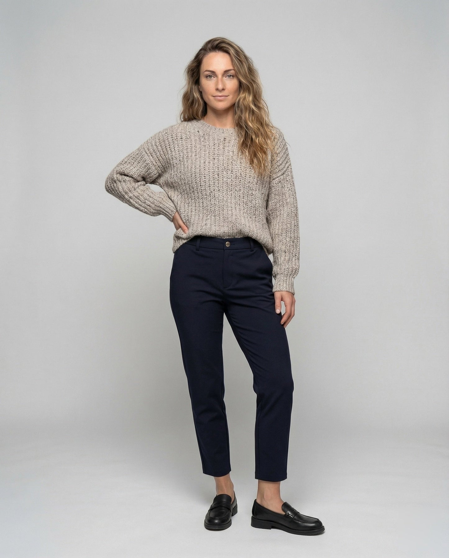 Pantaloni Donna Eleganti Vita Elastica Slim Fit - Brentozzi